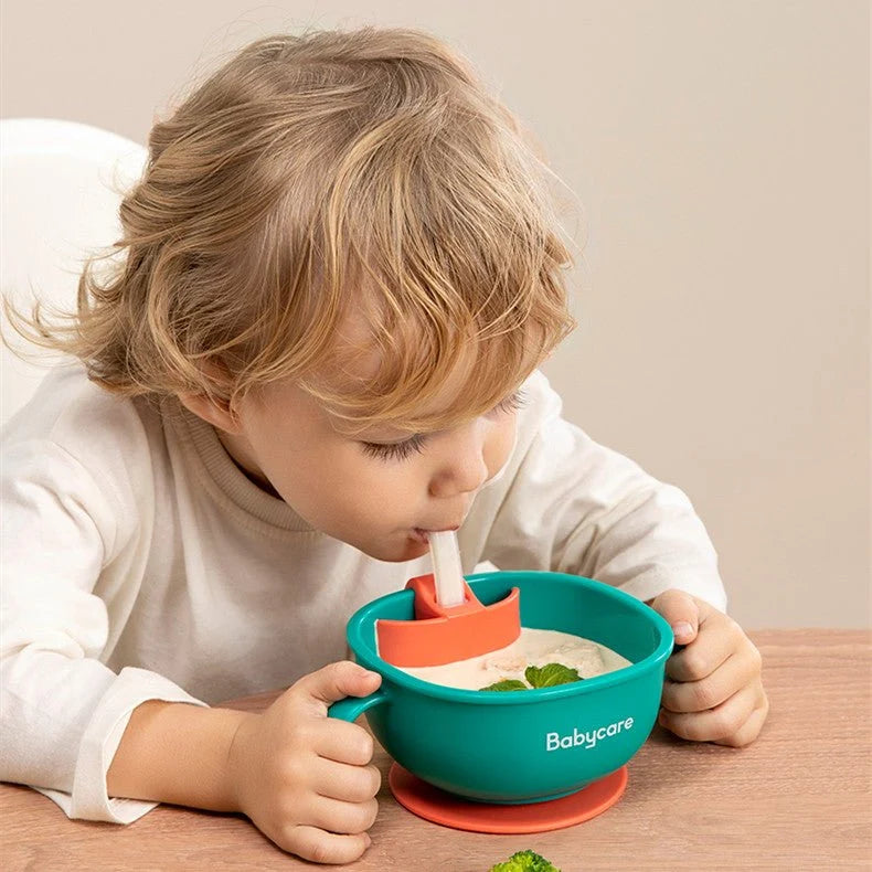 Babycare 3-in-1 Baby Feeding Snack, Soup &amp; Straw Bowl