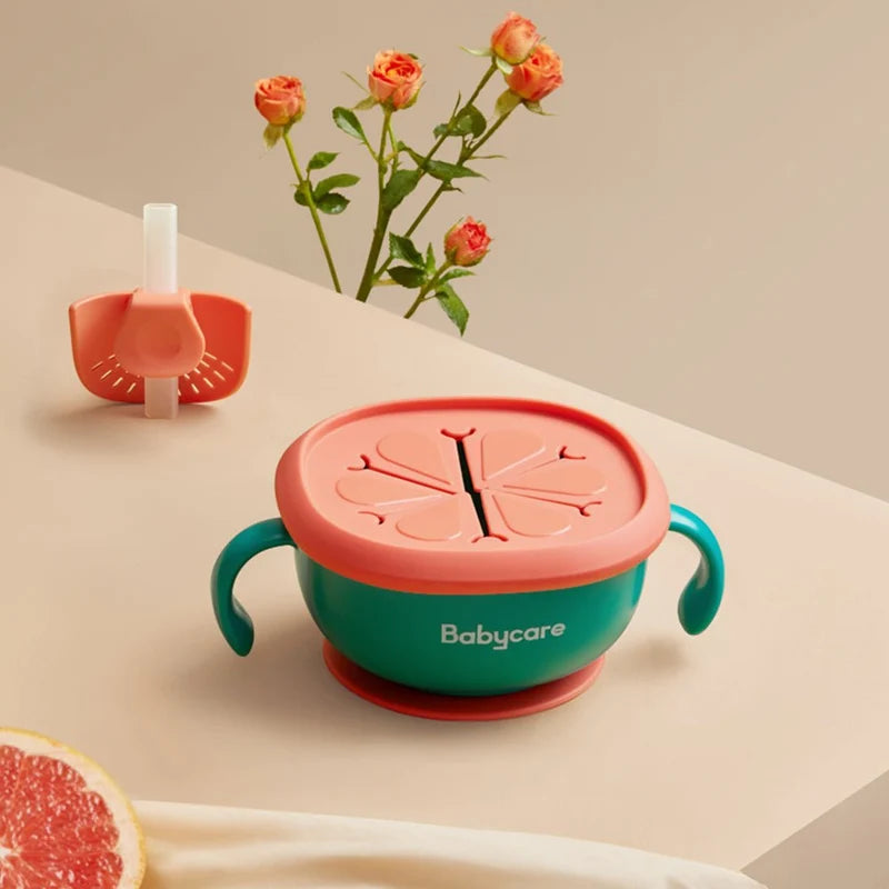 Babycare 3-in-1 Baby Feeding Snack, Soup &amp; Straw Bowl